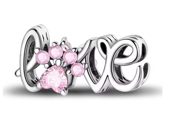 CHARM PLATA 925 love con circonitas
