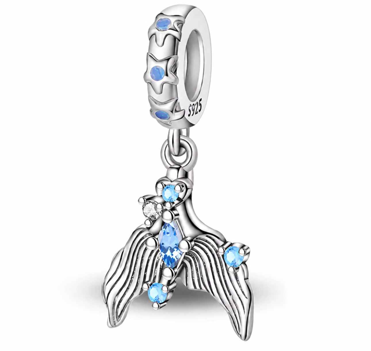 CHARM PLATA 925 MAR cola de ballena con circonitas