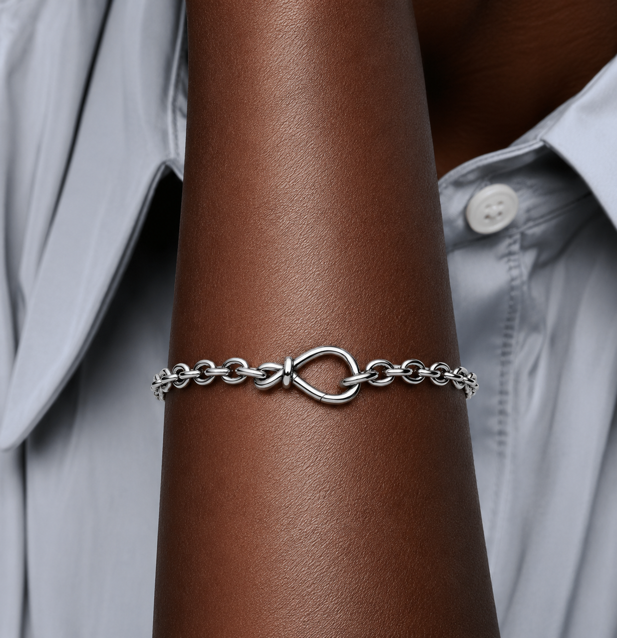 PULSERA CADENA ROLO CHUNKY PLATA 925 con cierre mosquetón grande