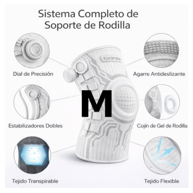 Soporte de rodilla avanzado que no se mueve, no aprieta y elimina dolor desde el primer uso.