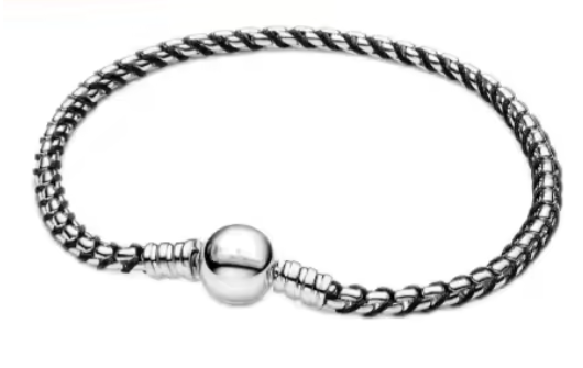 PULSERA PLATA DE LEY 925 cadena caja cordón negro