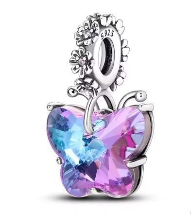 CHARM PLATA 925 mariposa con circonita