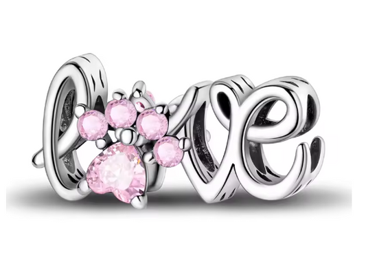 CHARM PLATA 925 love con circonitas