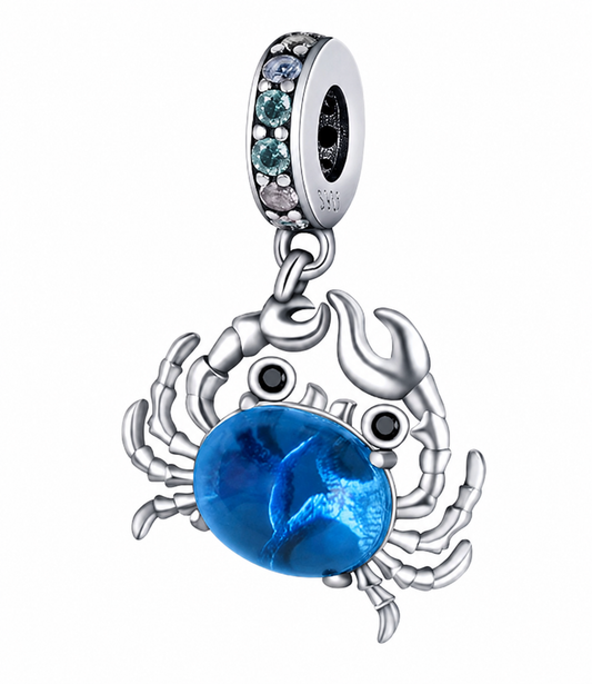 CHARM PLATA 925 cangrejo y circonitas