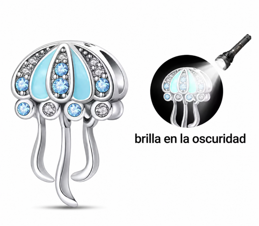 CHARM PLATA 925 MAR redondo medusa y circonitas