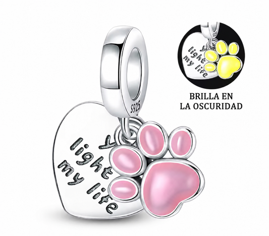 CHARM PLATA 925 Huella luminosa con esmalte