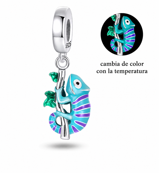 CHARM PLATA 925 camaleón cambia de color por temperatura