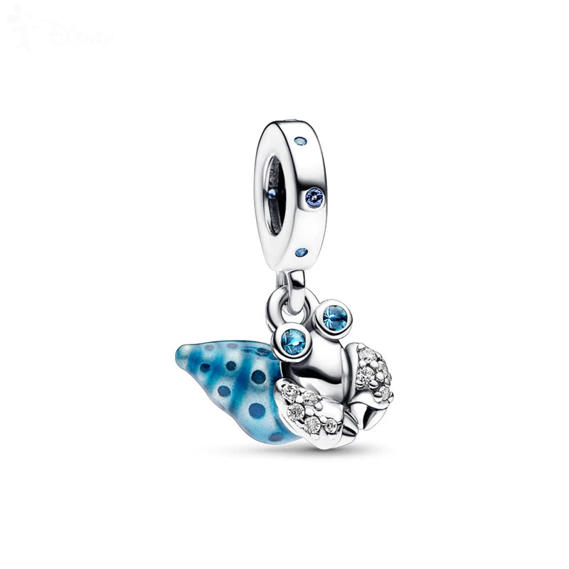 CHARN PLATA 925 cangrejo de la suerte luminoso con circonitas