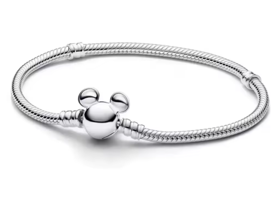 PULSERA PLATA DE LEY 925 de  cadena de serpiente y cierre de raton